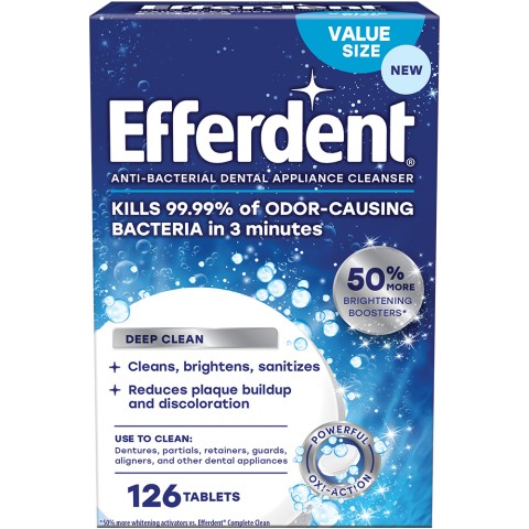 Efferdent Deep Clean Anti Bacterial Dental Appliance Cleanser Tablets